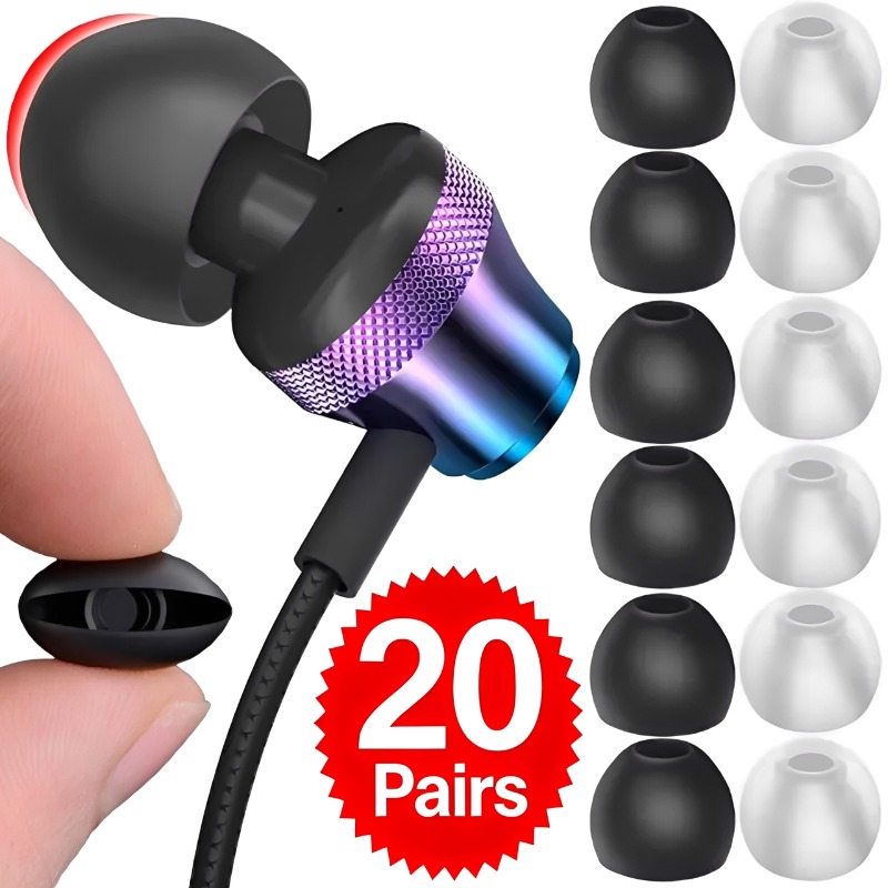 Silicone Ear Tip Replacement - 1-20 pares de almohadillas de silicona